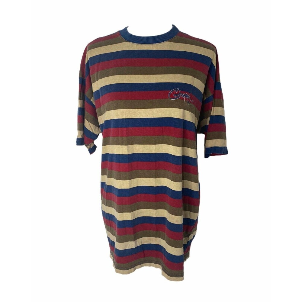 Gimme International Men's Shirt Striped Short Sleeve Crewneck Size Medium